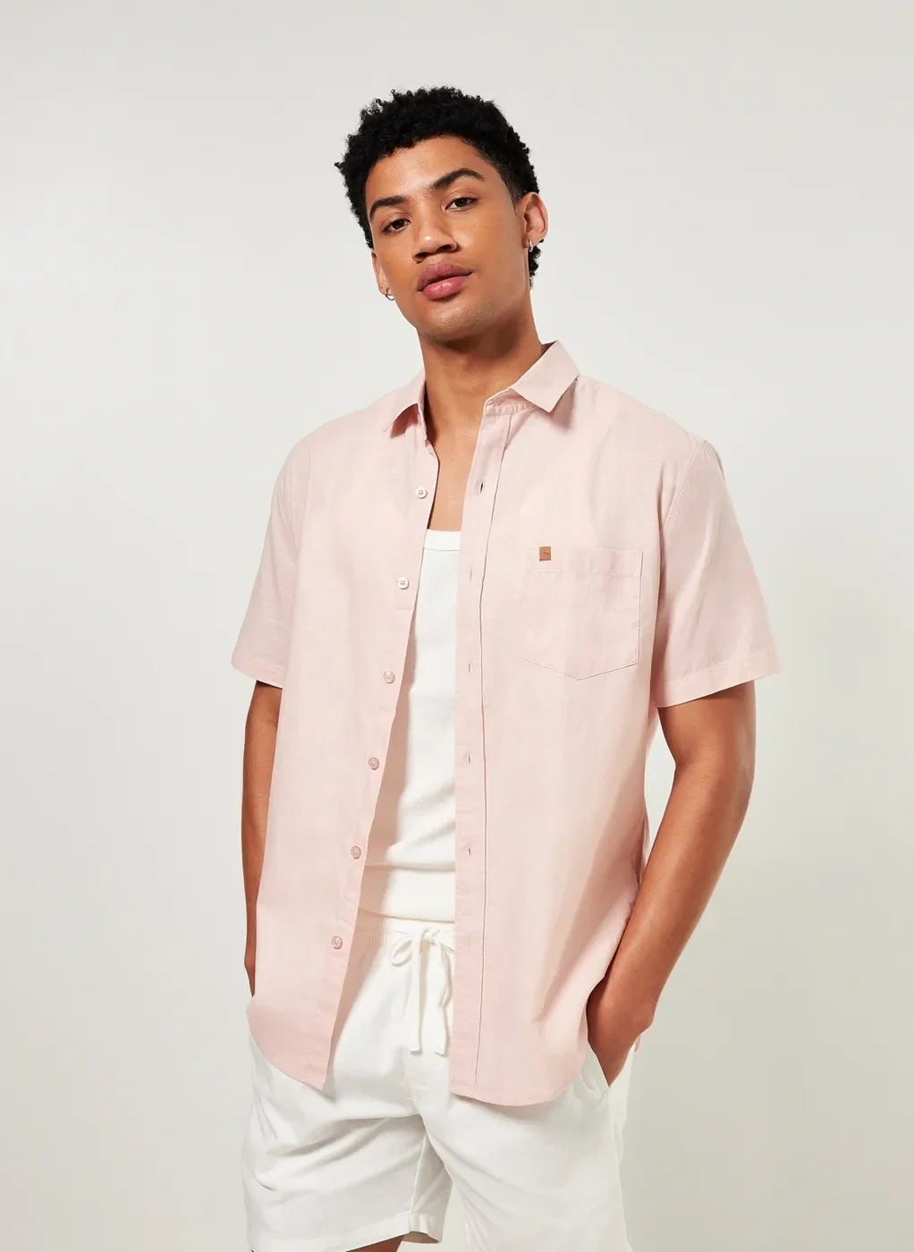 Camisa Com Linho Tom Pastel