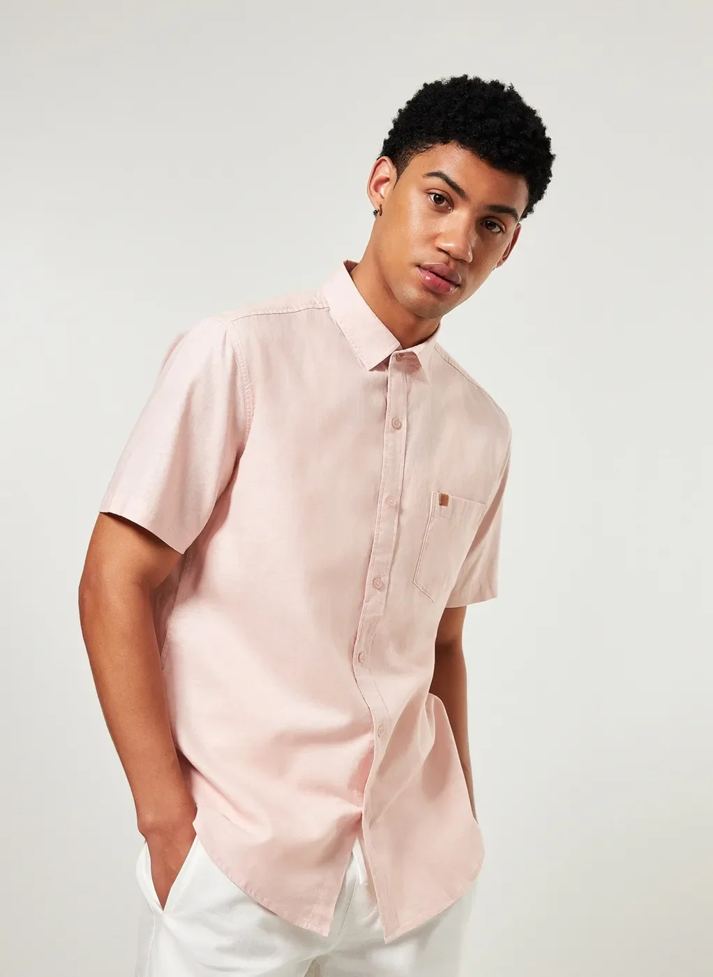 Camisa Com Linho Tom Pastel