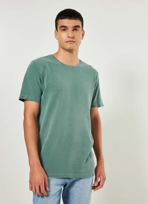 Camiseta Em Malha Texturizada