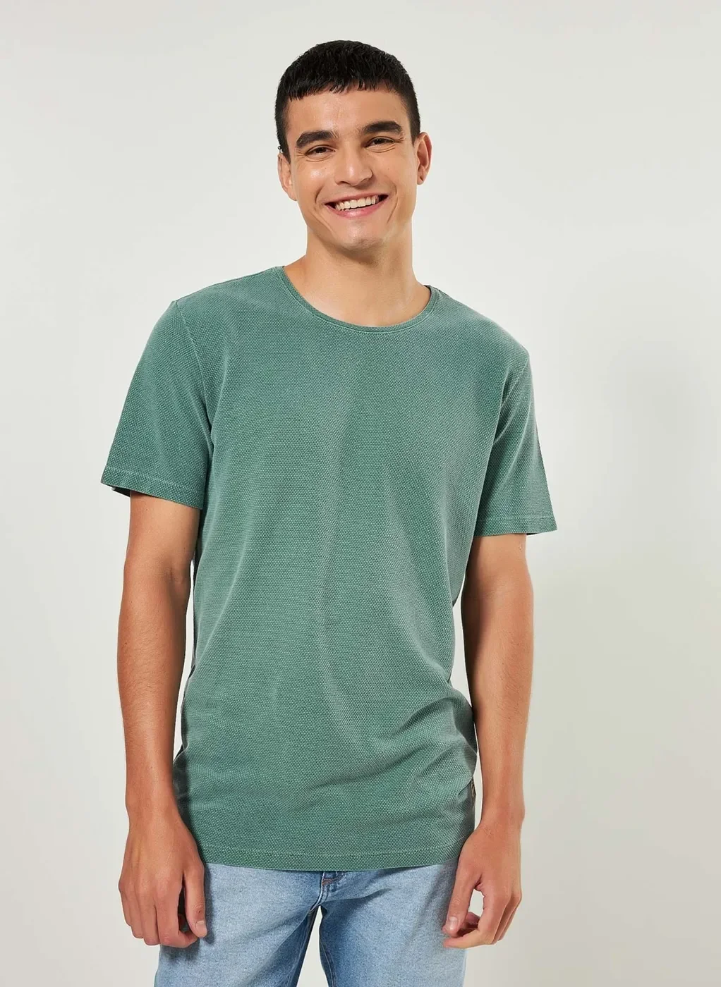 Camiseta Em Malha Texturizada