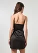 Vestido Cetim Preto Com Alças Brilhosas