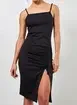 Vestido Midi Com Fenda Franzida