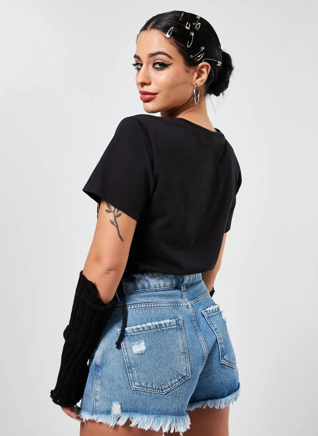 Blusa Cropped Amarração Na Barra Fogo