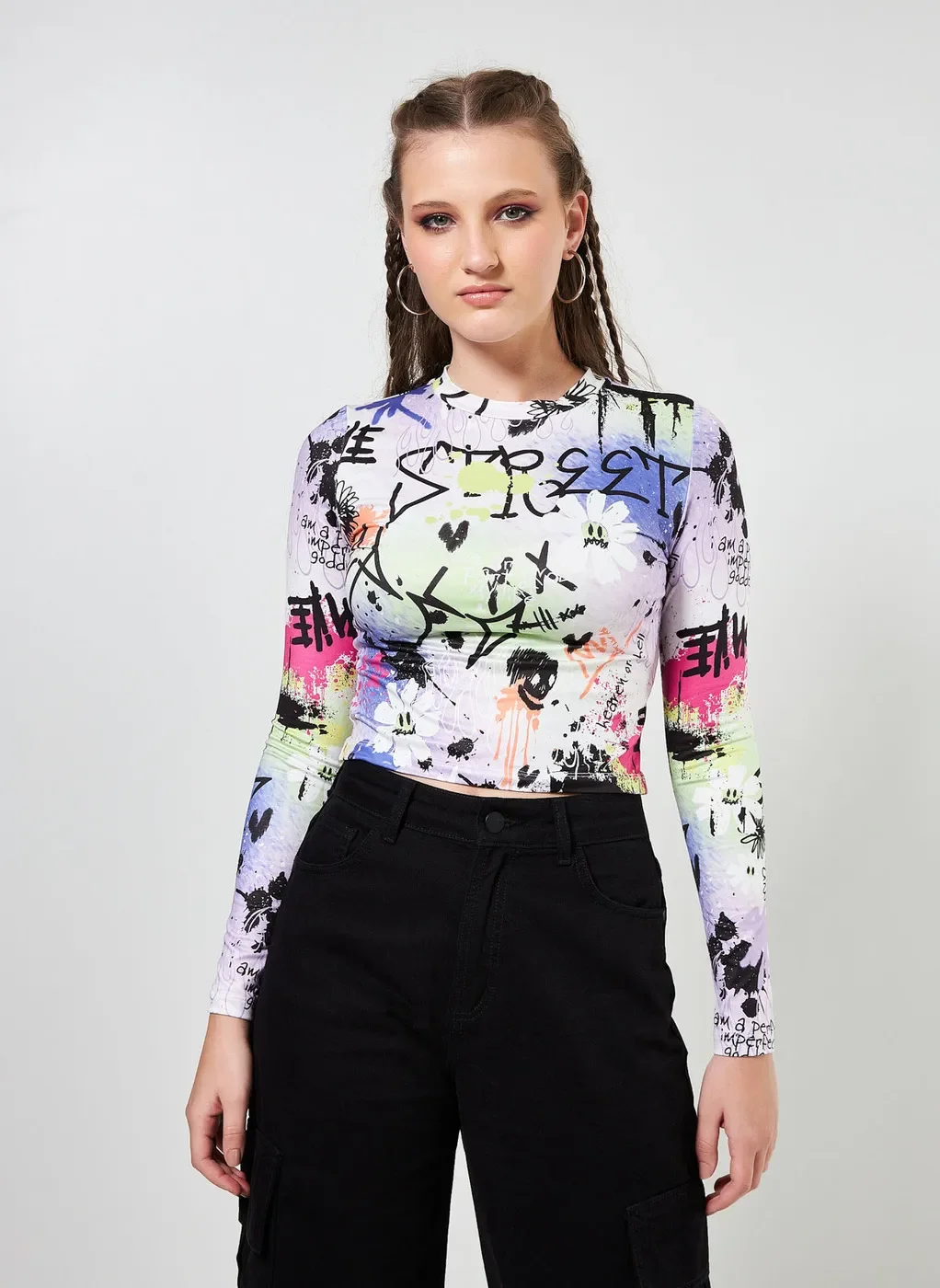Blusa De Manga Longa Estampada