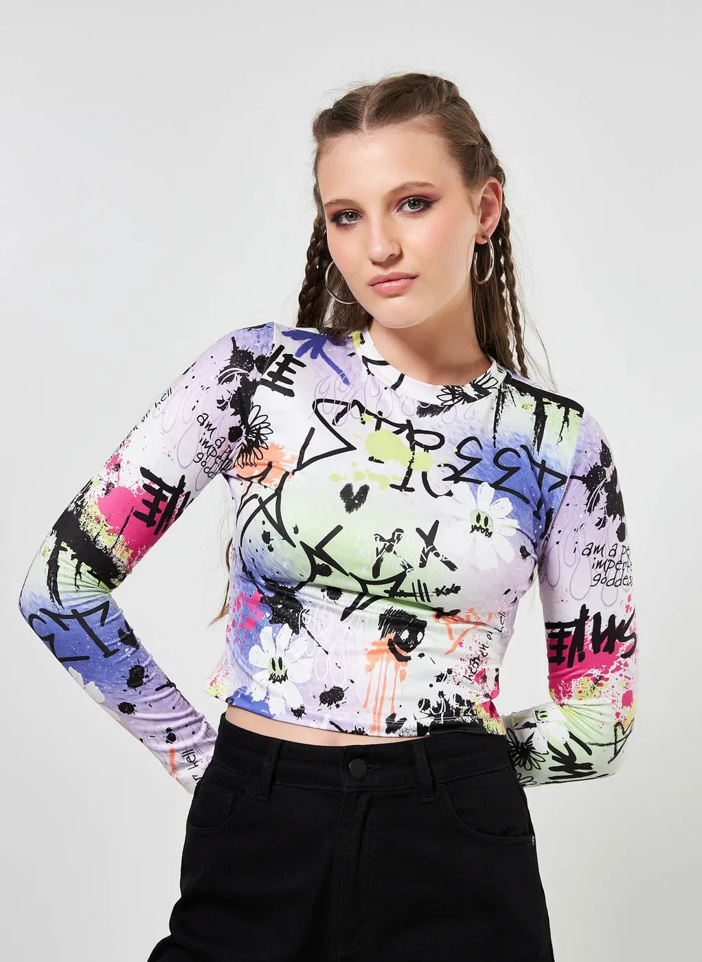 Blusa De Manga Longa Estampada