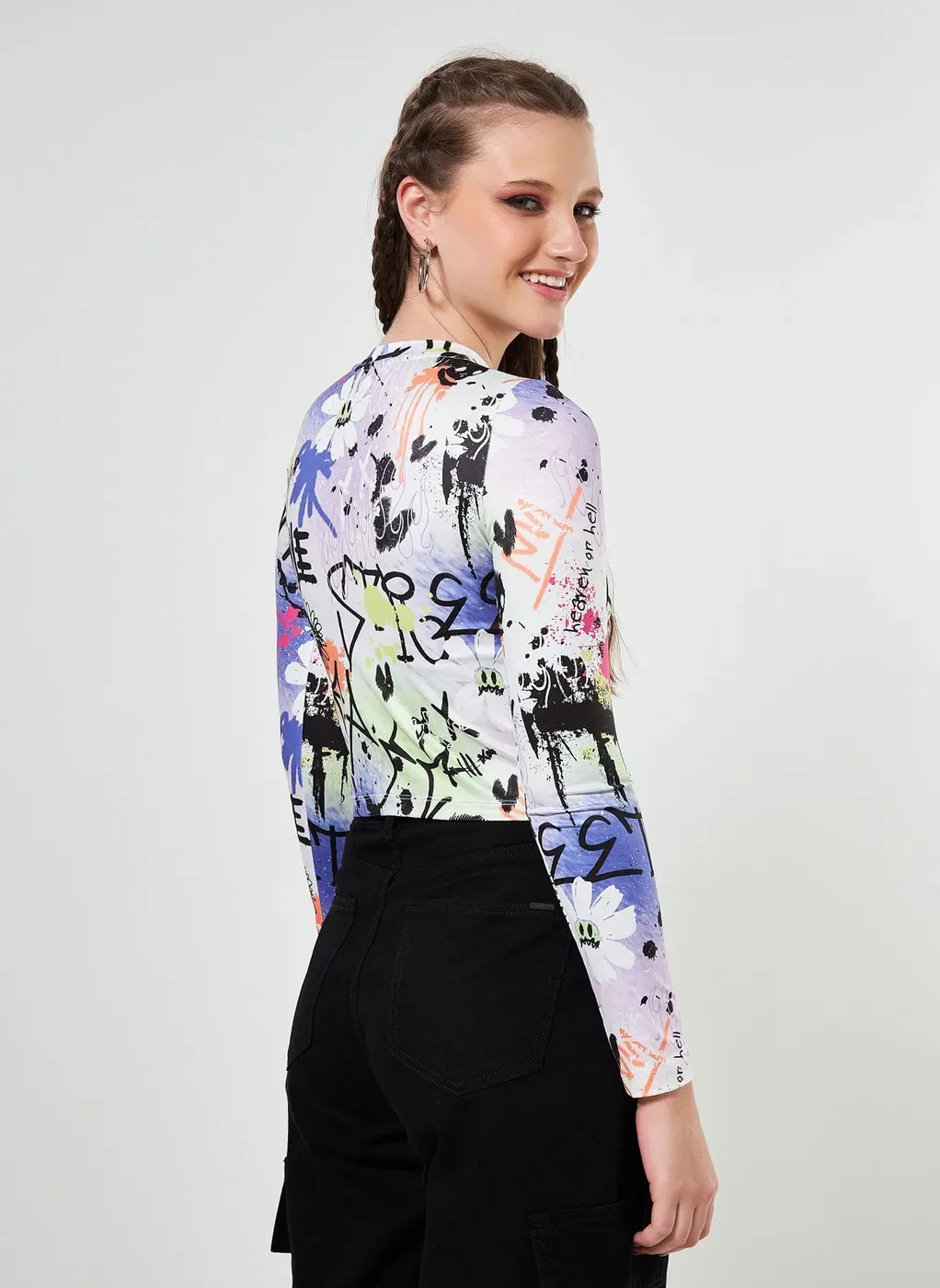 Blusa De Manga Longa Estampada