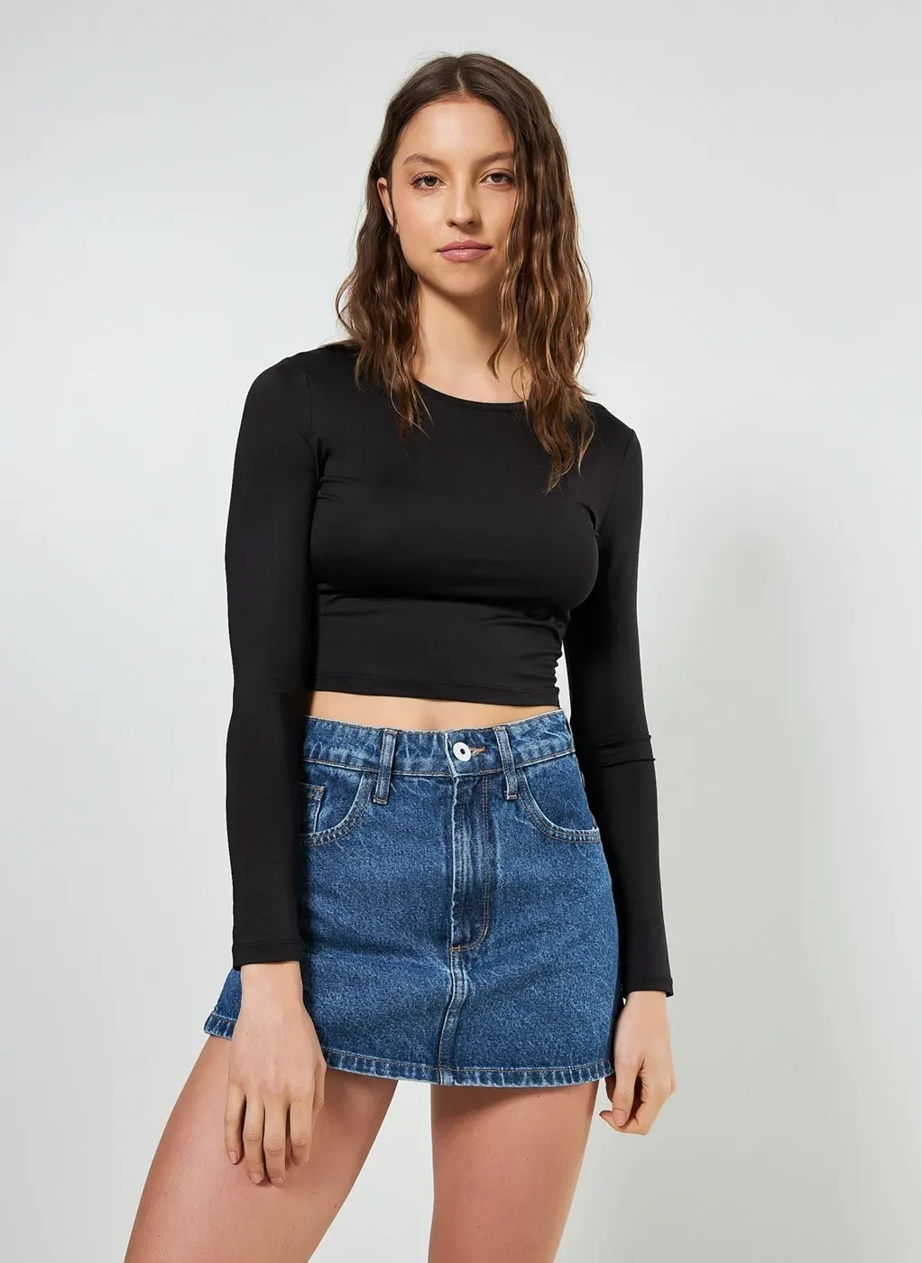Blusa De Manga Longa Lisa