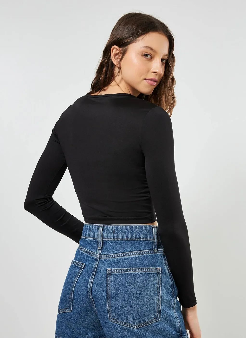 Blusa De Manga Longa Lisa
