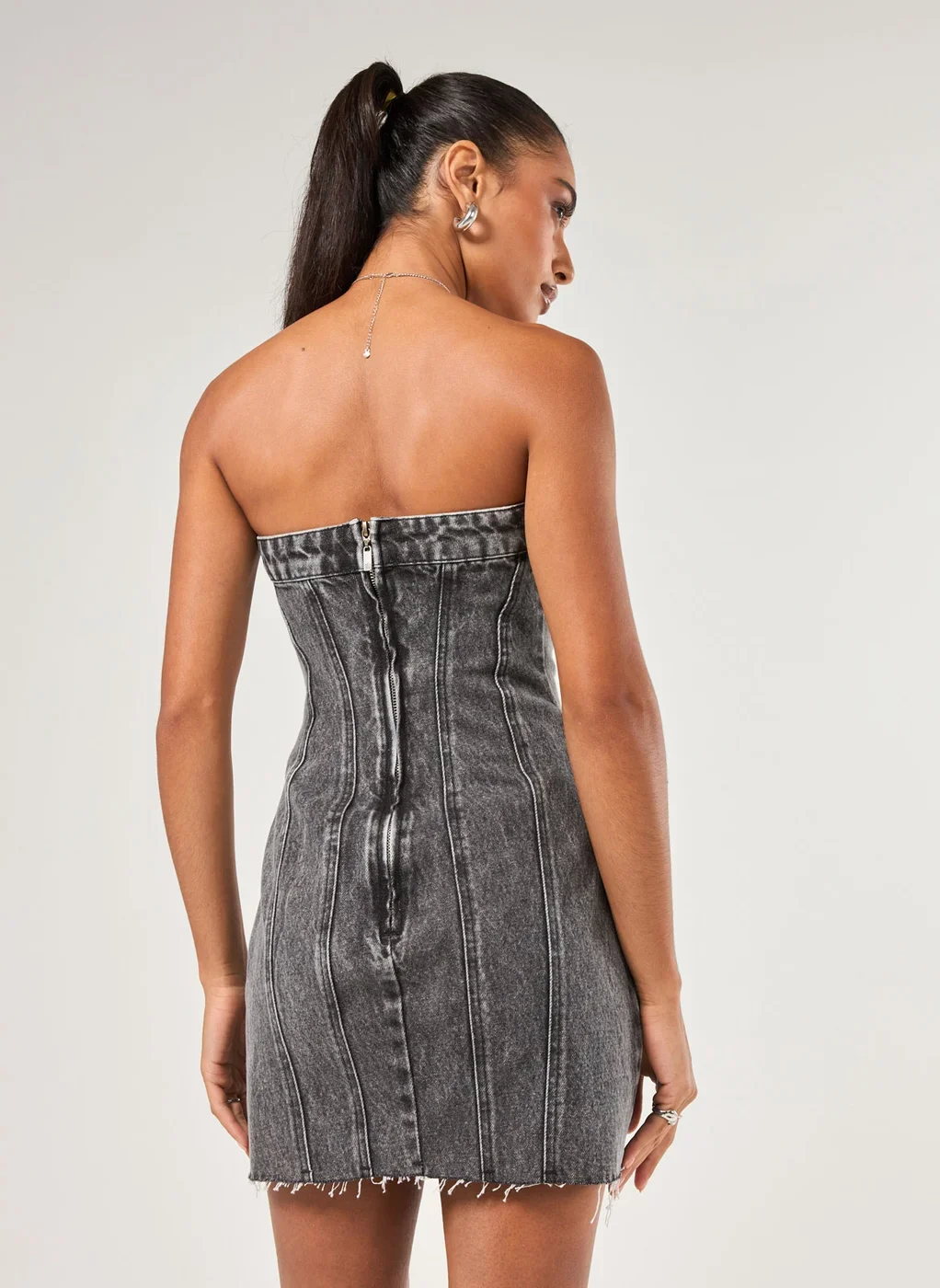 Vestido Jeans Sem Alça
