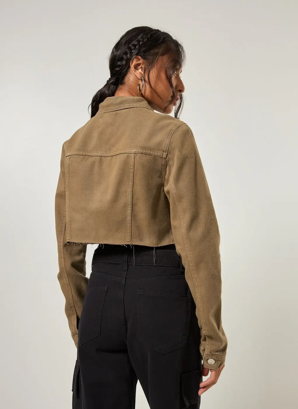 Jaqueta De Sarja Cropped