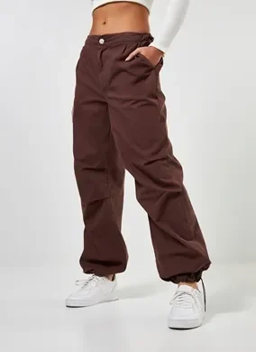 Calça Parachute Sarja Marrom