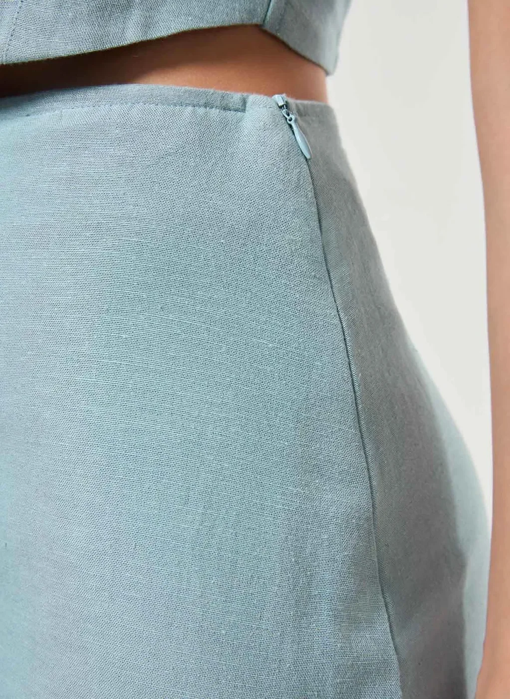 Saia Turmalina Com Linho