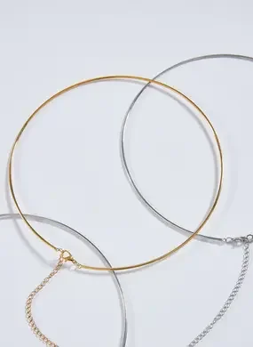 Chokers De Aro Dourado E Prateado