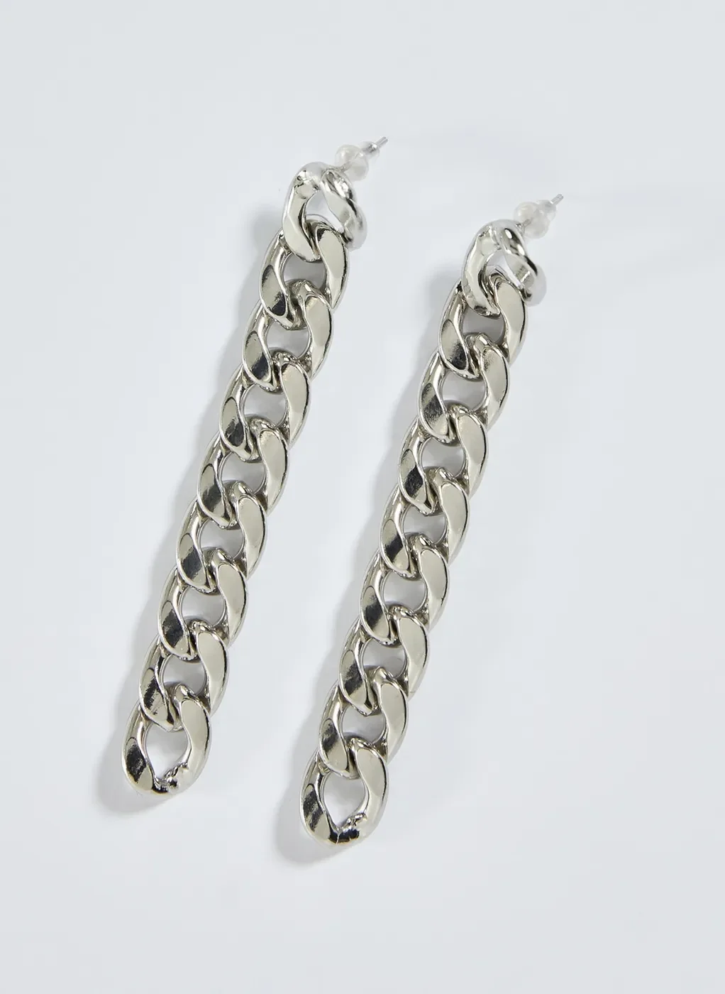 Brinco De Corrente Prateada