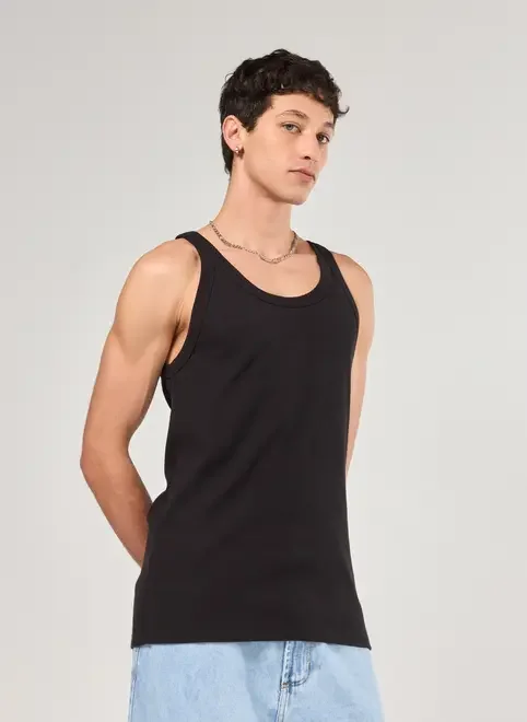 Regata Slim Em Ribana Alças Finas