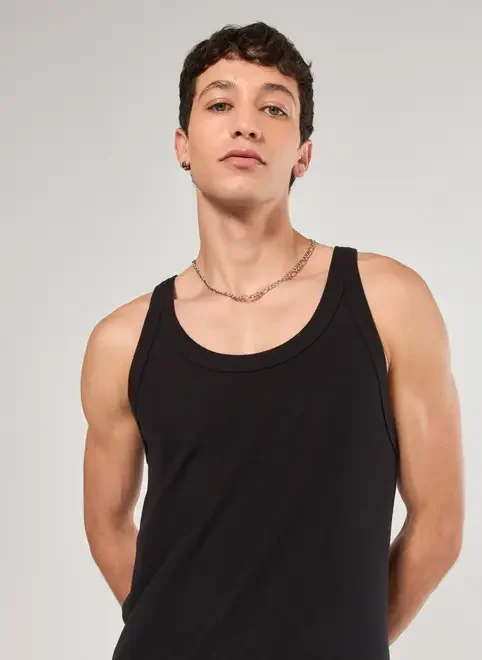 Regata Slim Em Ribana Alças Finas