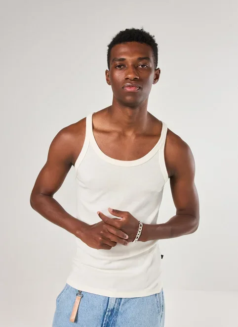 Regata Slim Em Ribana Alças Finas