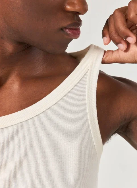 Regata Slim Em Ribana Alças Finas