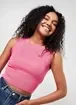 Blusa Cropped Em Tricô Liso