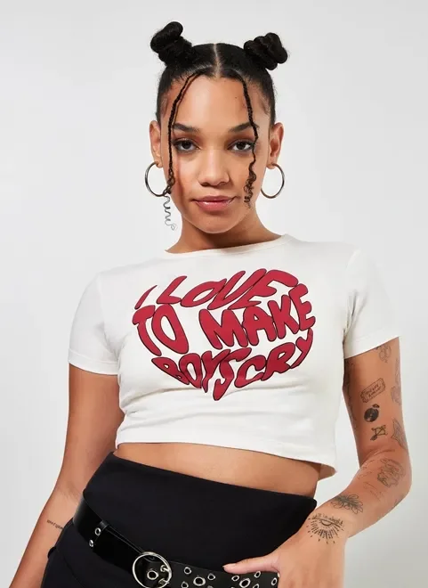 Blusa Cropped Make Boys Cry