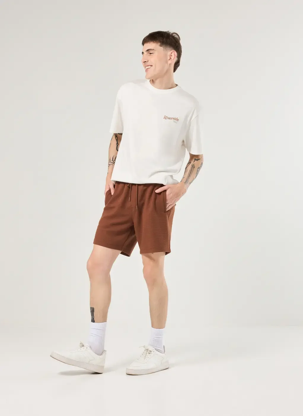 Bermuda Em Malha Texturizada