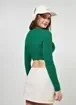 Blusa Cropped De Manga Longa Malha Crepe