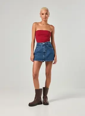Short Saia Jeans Básico