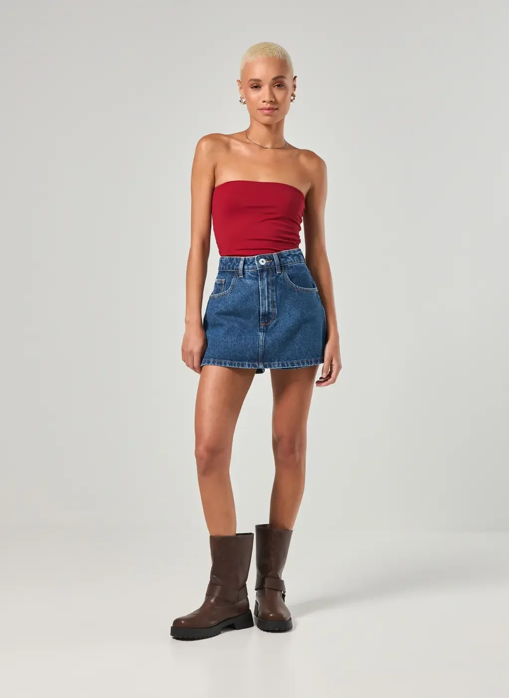 Short Saia Jeans Básico