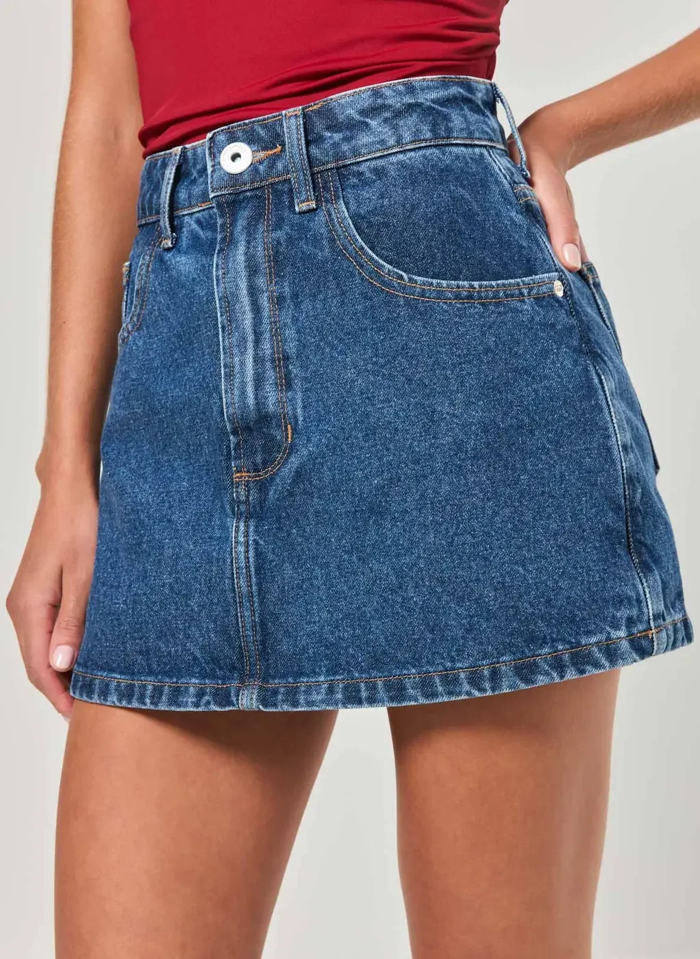 Short Saia Jeans Básico