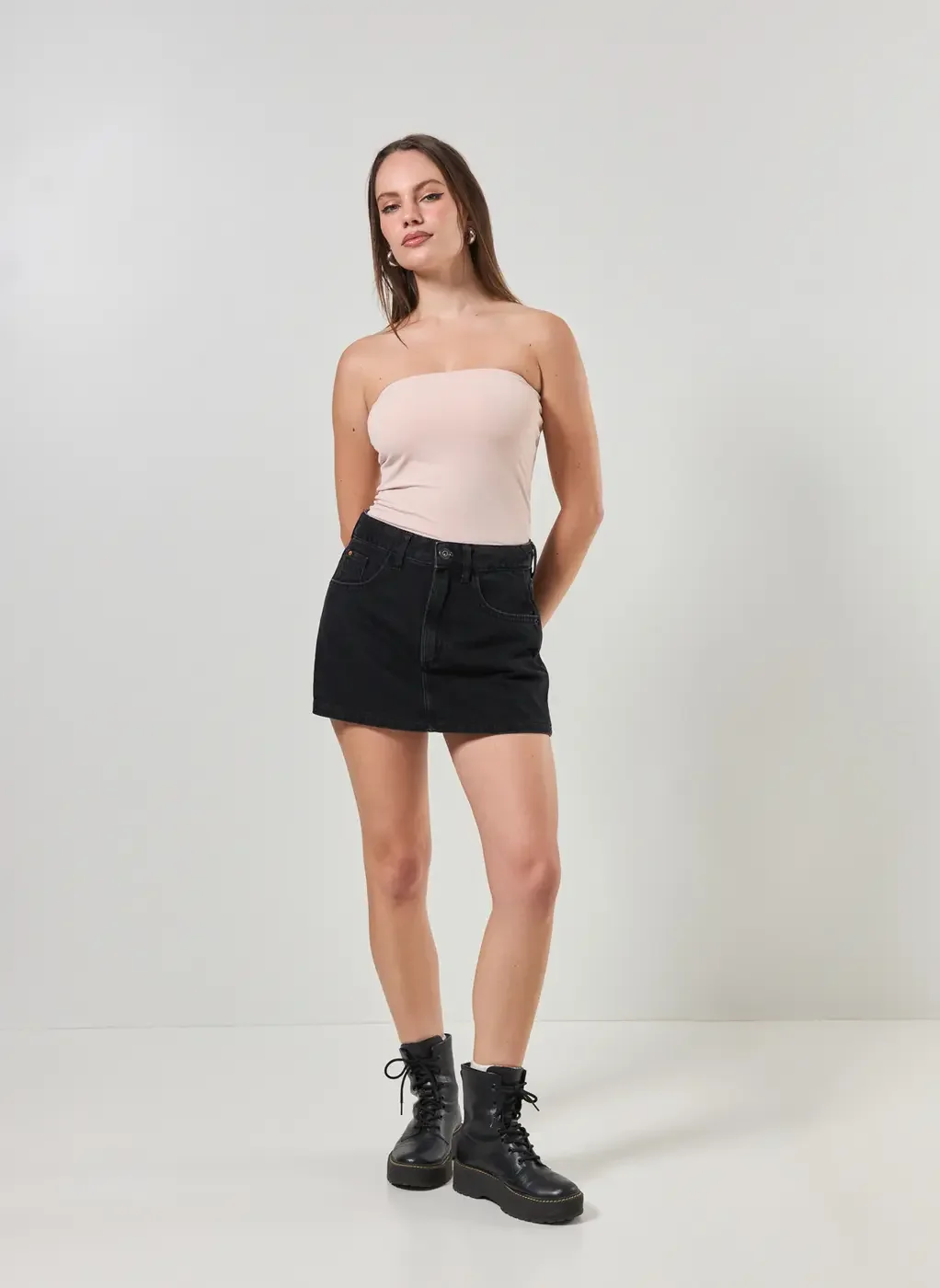 Short Saia Jeans Básico