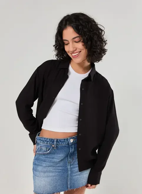 Camisa Oversized De Manga Longa