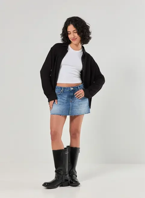 Camisa Oversized De Manga Longa