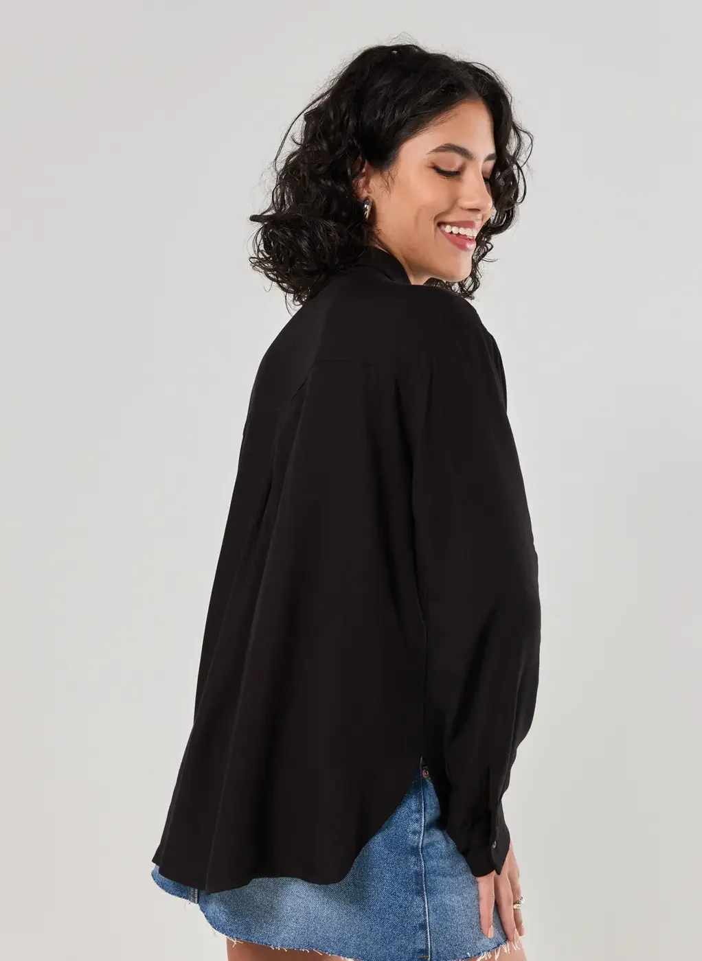 Camisa Oversized De Manga Longa