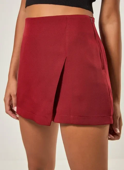 Short Saia De Alfaiataria Com Fenda