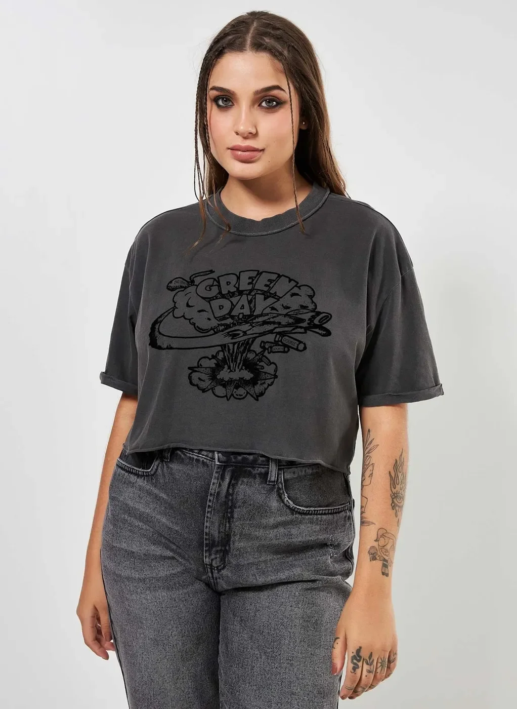 Camiseta Cropped Estonada Green Day