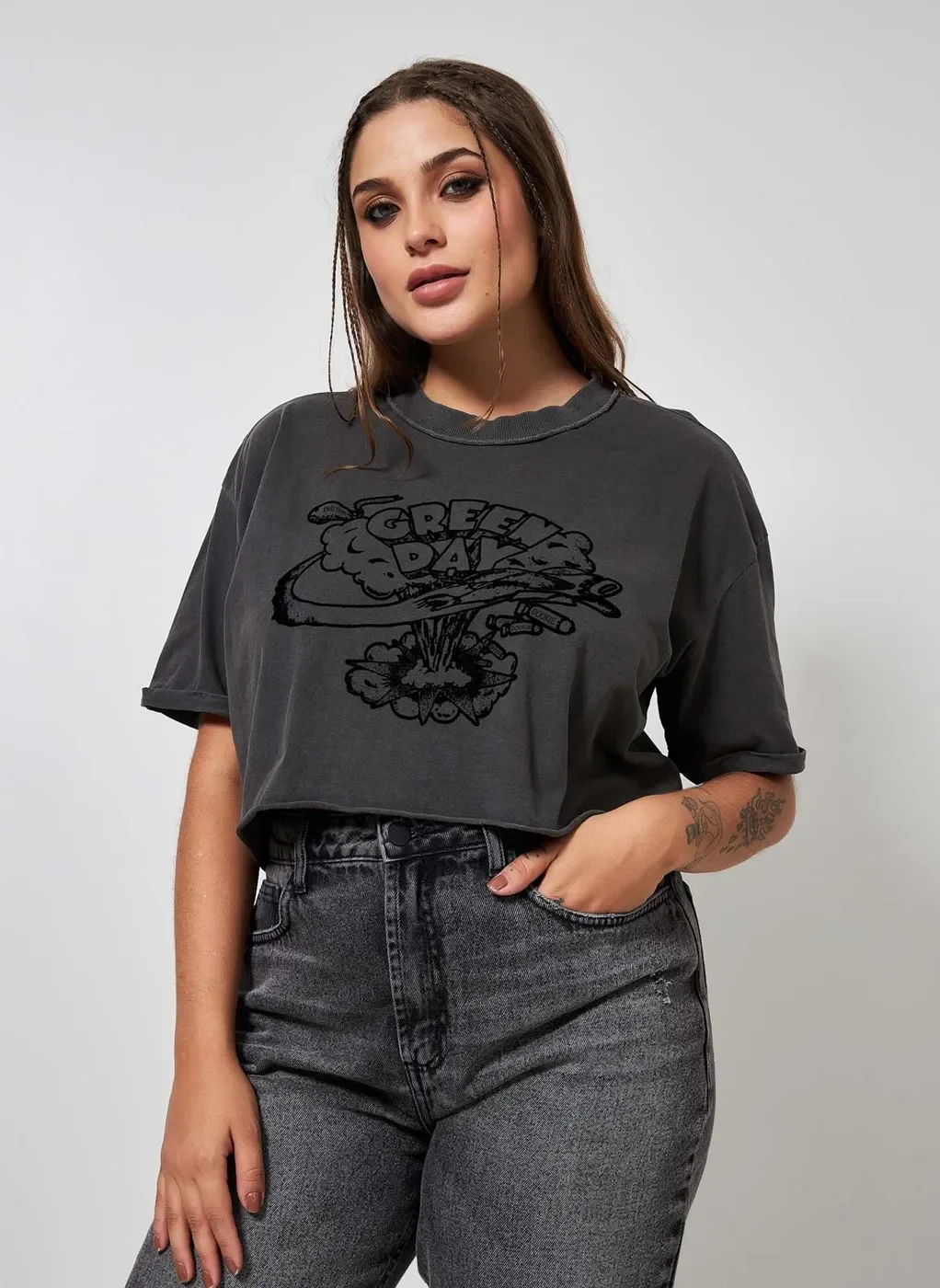 Camiseta Cropped Estonada Green Day