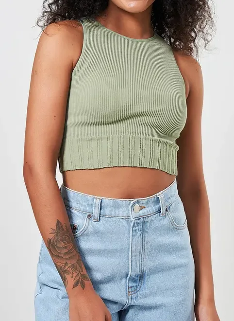 Blusa Cropped Halter Seamless