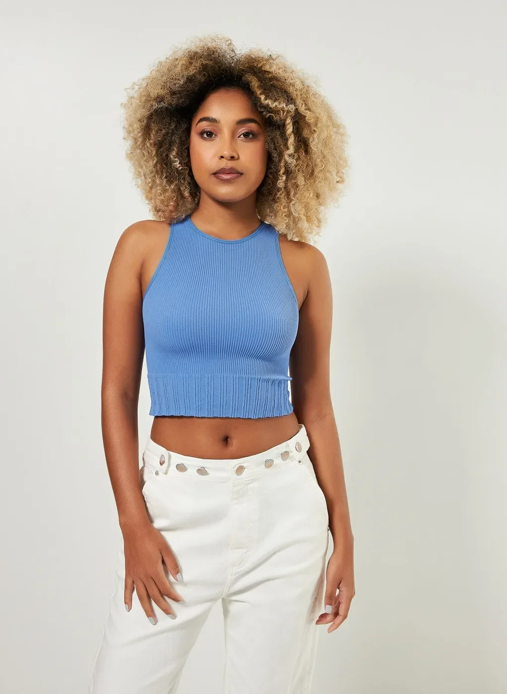 Blusa Cropped Halter Seamless
