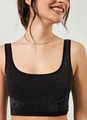 Top Cropped Seamless Com Brilho