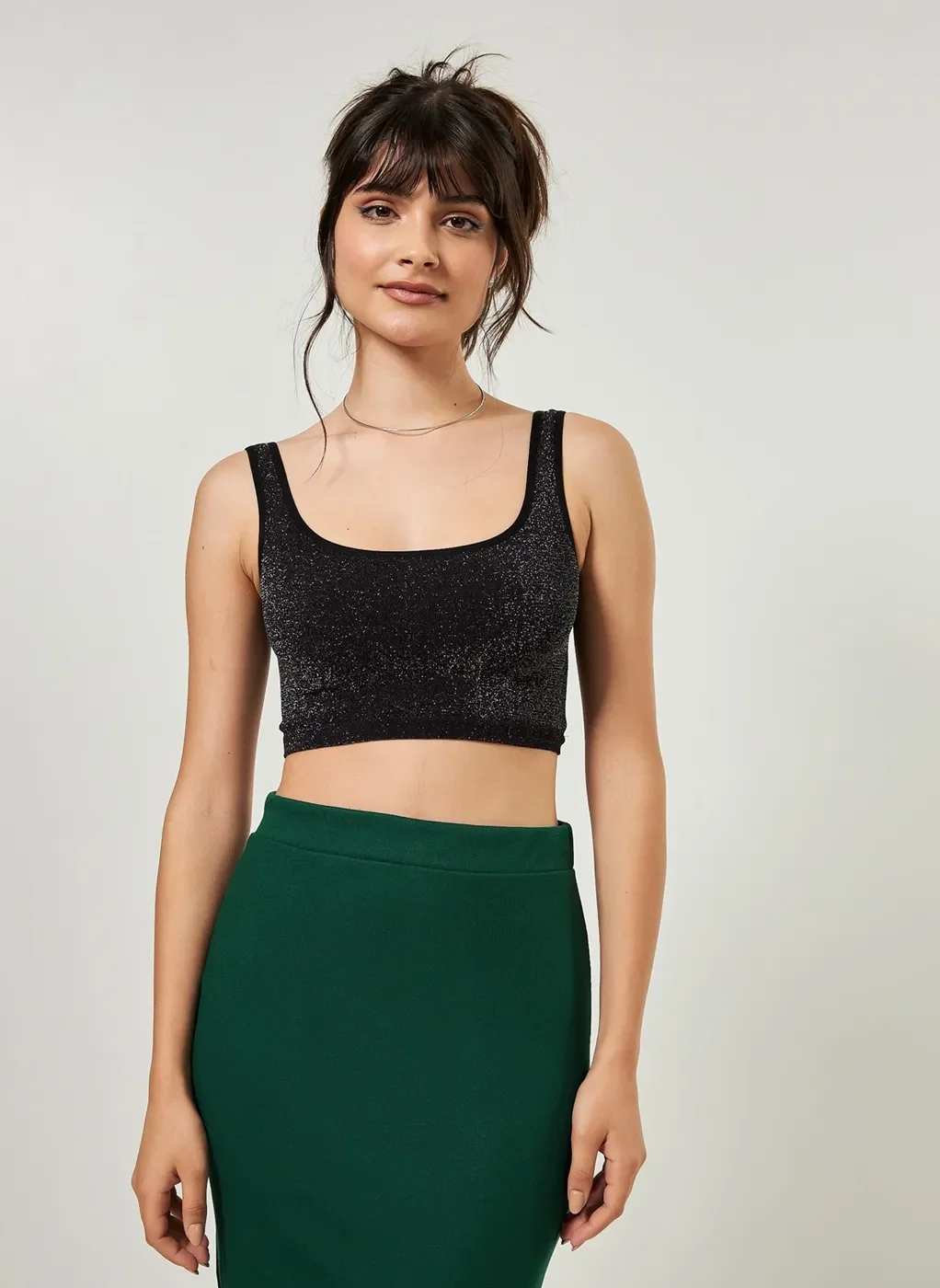 Top Cropped Seamless Com Brilho