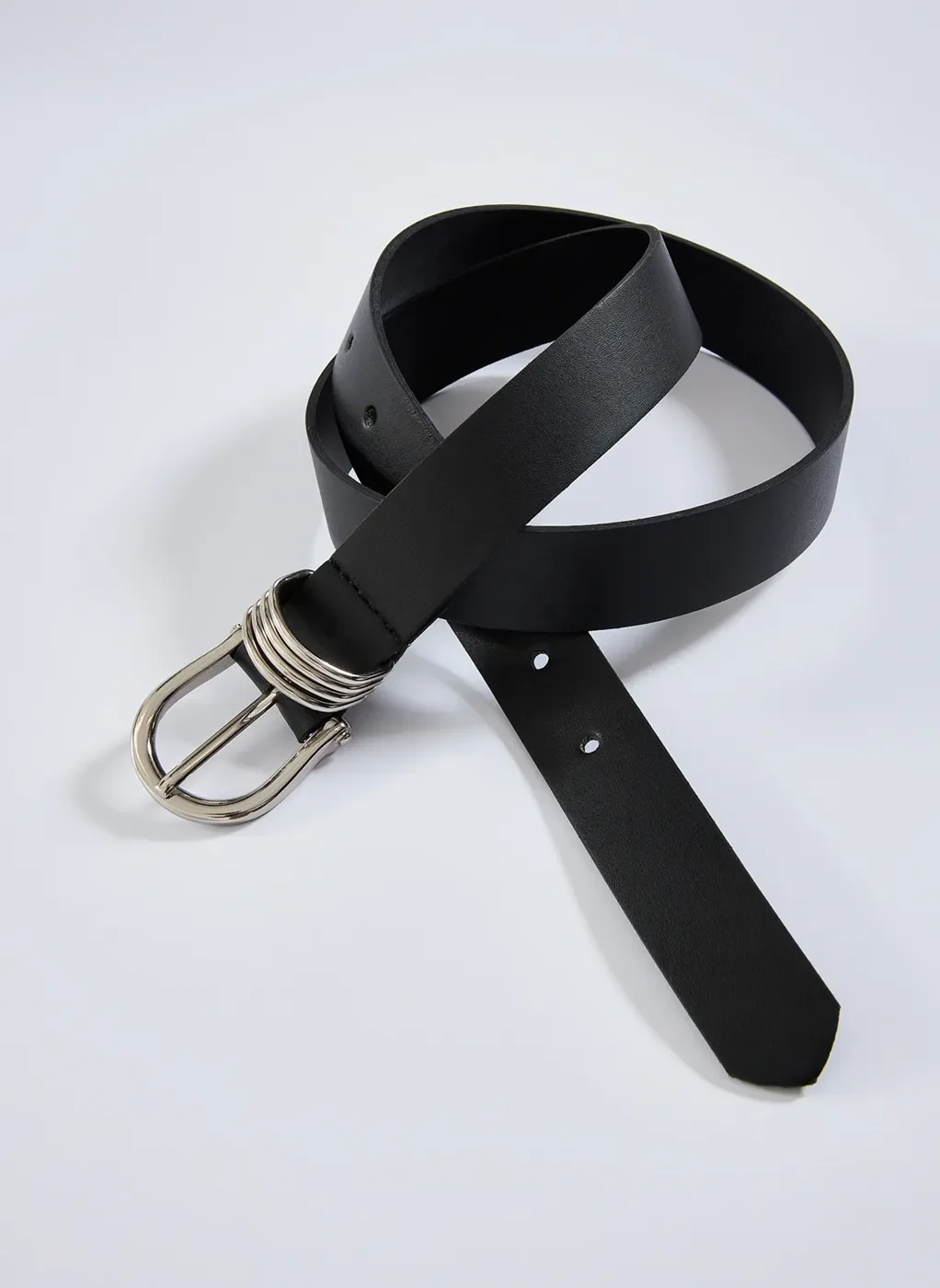 Cinto Preto Com Passantes Prateados