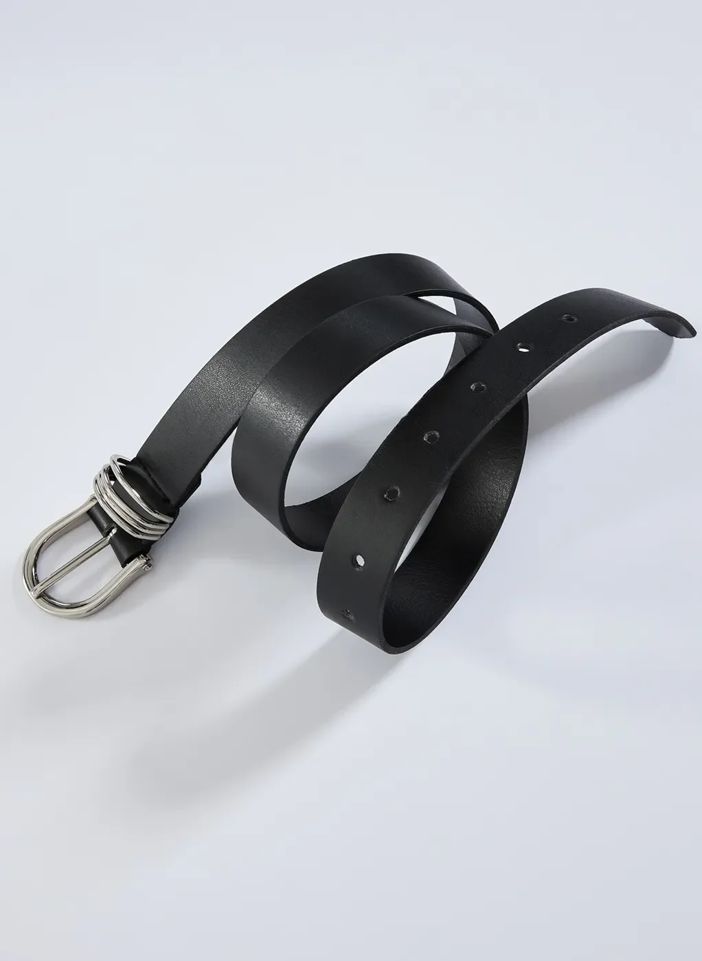 Cinto Preto Com Passantes Prateados