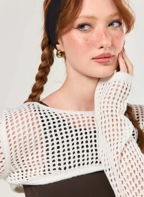 Super Cropped Em Tricô Abertinho