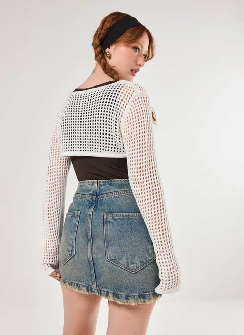 Super Cropped Em Tricô Abertinho