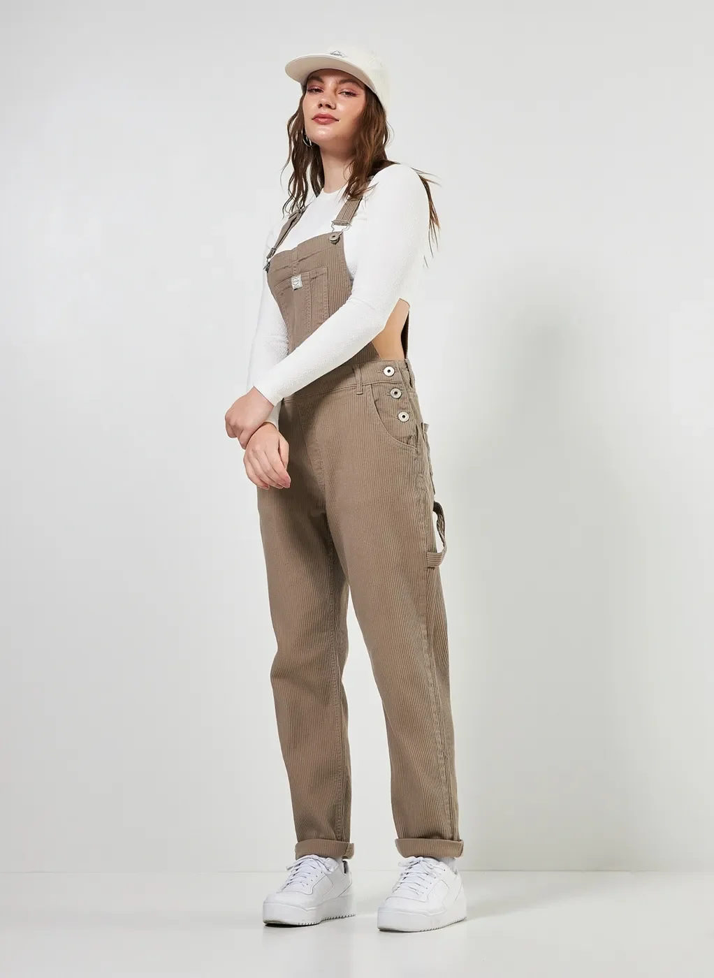 Macacão Em Sarja Canelada