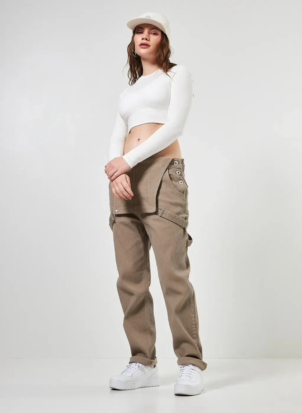 Macacão Em Sarja Canelada