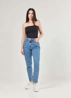 Calça Mom Jeans De Cintura Alta