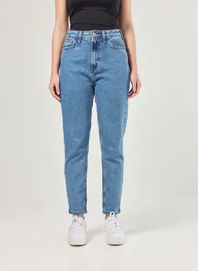 Calça Mom Jeans De Cintura Alta