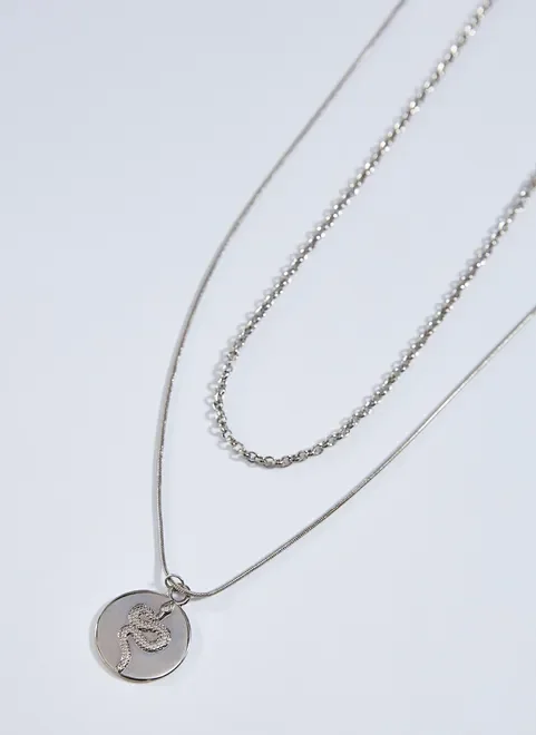 Dupla De Colares Pingente Cobra