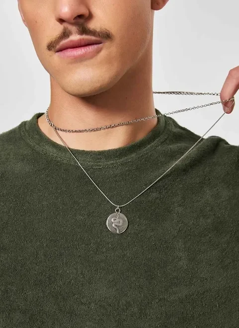 Dupla De Colares Pingente Cobra